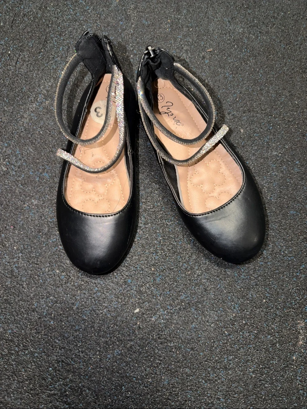 Gymboree Black Girls Dress Shoes with Sparkle Strap